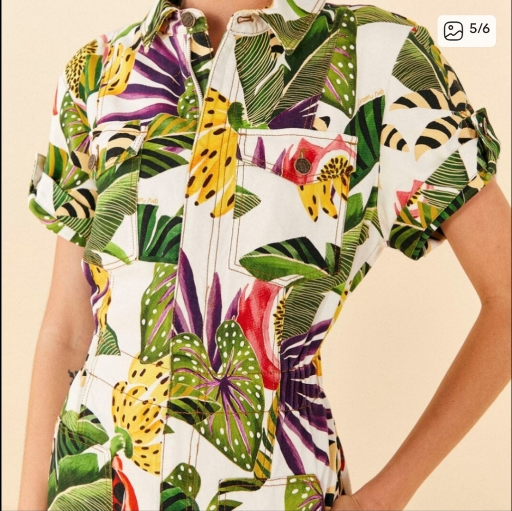 Farm Rio Leaf Jumpsuit - Picture 4 of 5